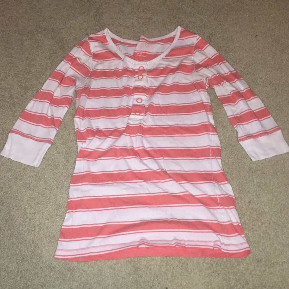 Aeropostale Peach & White Snap Button Shirt